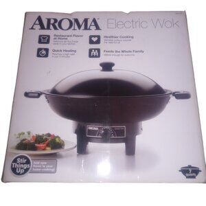 AROMA 7Qt. Electric Wok, Easy Clean Nonstick, Dishwasher Safe | NIB